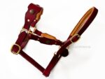 burgundy baroque leather halter Lazypony