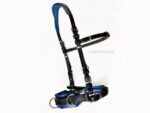 Black and blue leather cavesson bitless bridle Lazypony