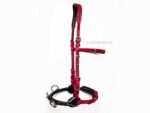 red bitless bridle cavesson Lazypony
