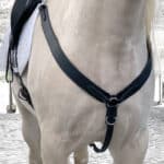 Black plain Western breastplate Lazypony, handmade leather horse breast collar