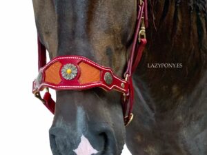 Leather halter noseband Lazypony, handmade Bronc Noseband