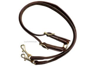 leather Double Dog Lead for Two Dogs Lazypony