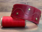 Decorated red hound god collar