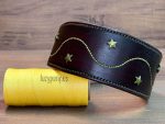 Decorated brown hound god collar