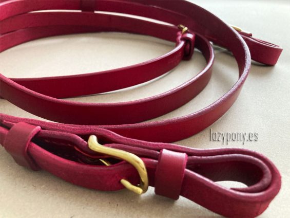 red leather reins