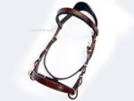custom brown leather cavesson bridle Lazypony