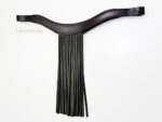 Brown handmade mosquero browband with fringe Lazypony