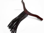 Leather brown browband Vaquero Lazypony, handmade mosquero browband with fringe