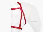 Handcrafted horse bridle WE Lazypony, leather handmade cavesson headstall, pink horse bridle with baroque buckles