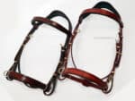 Handcrafted horse bridle WE Lazypony, leather handmade cavesson headstall, brown and tan horse bridle with baroque buckles