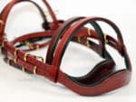 Handcrafted horse bridle WE Lazypony, leather handmade cavesson headstall, brown horse bridle with baroque buckles