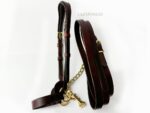 Plain Leather Show halter Lazypony with chain leadrope