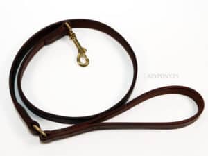Short dog lead Lazypony, custom leather dog traffic leash, brown leather dog lead