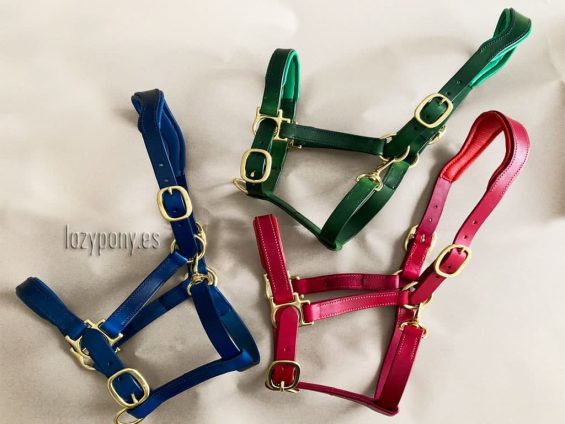 Anatomic leather horse halter Lazypony wuth two buckles