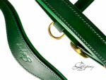 Green Anatomical leather halter Lazypony, horse headcollar with two buckles