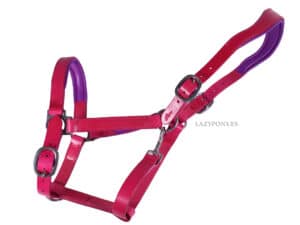 pink leather horse halter