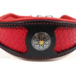 carved leather black and red dog collar Lazypony