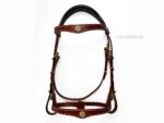 Brown Portuguese handmade bridle Lazypony with baroque buckles and conchos