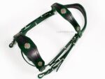Green and black Medieval leather bridle Lazypony