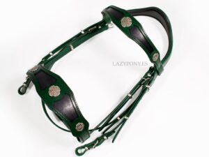 Medieval leather bridle Lazypony, baroque handmade horse headstall