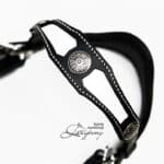 Black and white leather Medieval browband Lazypony