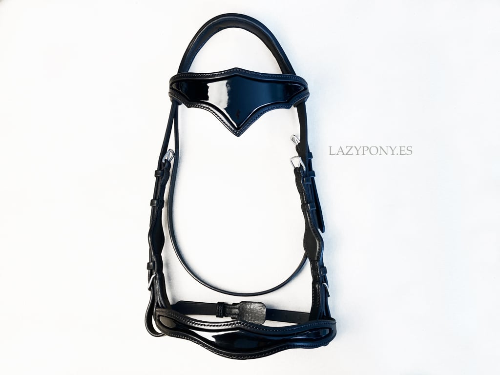 1872 patent leather horse bridle Lazypony