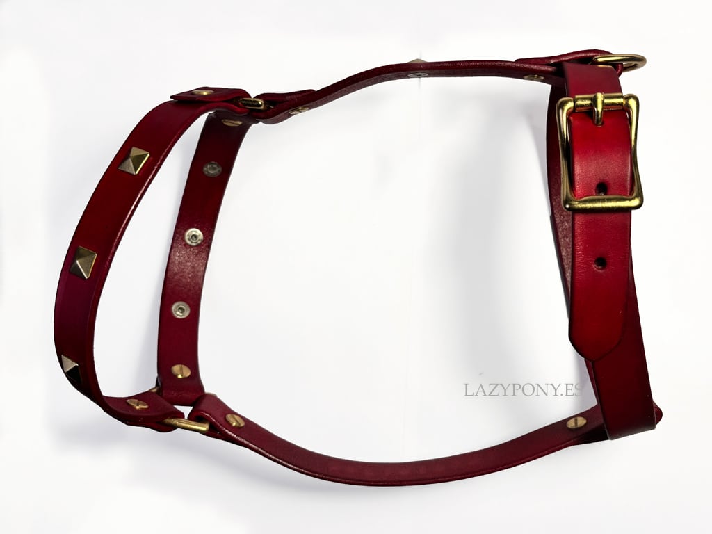burgundy small dog harness Lazypony