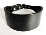 Greyhound leather collar Classic Lazypony, custom hound dog collar, black collar with silver buckle