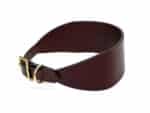 Greyhound leather collar Classic Lazypony, custom hound dog collar, brown collar with brass buckle