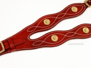 Baroque leather horse tail crupper Lazypony with courtesy buckles and conchos