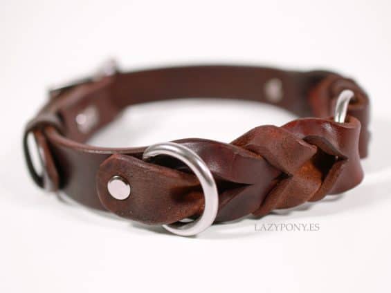 braided leather collar
