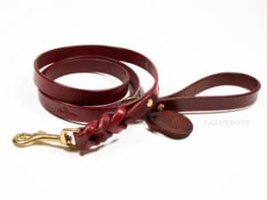 braided leather dog collar