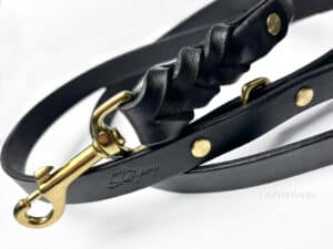 braided leather dog collar