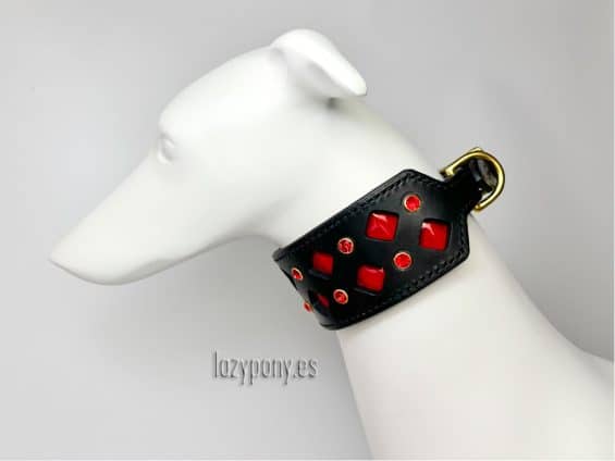 Sighthound leather collar Gothic Lazypony