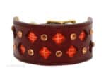 gothic orange leather dog collar Lazypony