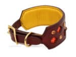 Sighthound leather collar Gothic Lazypony, wide hound dog collar, patent leather collar