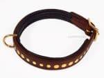 Genuine leather dog collar with rivets Lazypony.