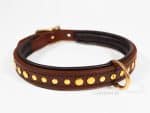 Genuine leather dog collar with rivets Lazypony.