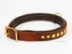 Genuine leather dog collar with rivets Lazypony.