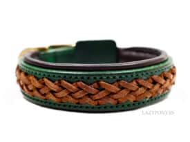 braided leather dog collar Lazypony
