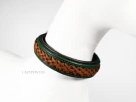 braided leather dog collar Lazypony