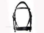 black leather horse bridle Lazypony clincher browband and cortesia buckles
