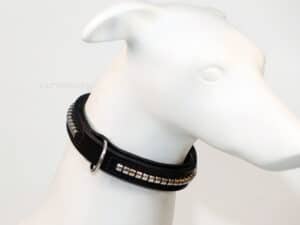 Classic clincher leather dog collar Lazypony, handmade adjustable collar