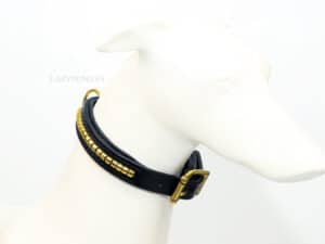 Classic clincher leather dog collar Lazypony, handmade adjustable collar