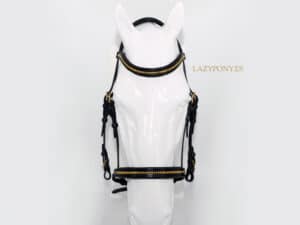Anatomical clincher bridle Lazypony, custom leather horse bridle