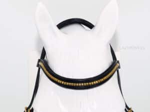 Wave clincher browband Lazypony, handmade horse browband with brass or silver clinchers