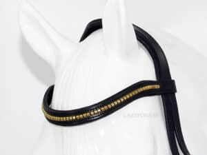 Wave clincher browband Lazypony, handmade horse browband with brass or silver clinchers
