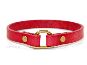 Leather dog tag collar Lazypony, soft house collar, ID hanger