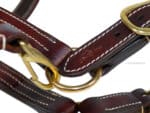 Triple Stitch Leather Halter Lazypony with Name Plate - Image 5