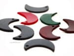 Set of 10 Leather Crescent for DIY, Keychains and Crafts
